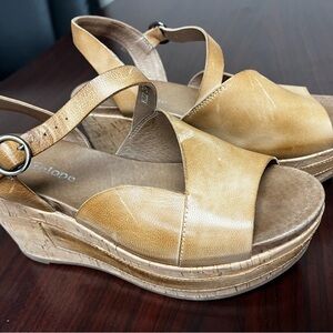 COPY - Antelope brand cork 3.5” heel stack wedges size 37 light taupe Khloe